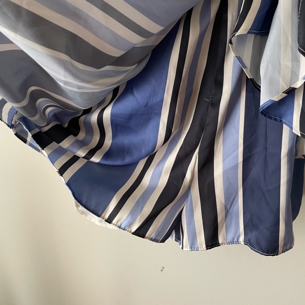 Zara Blue White Striped Wrap Lined Romper Size Small - Picture 11 of 16